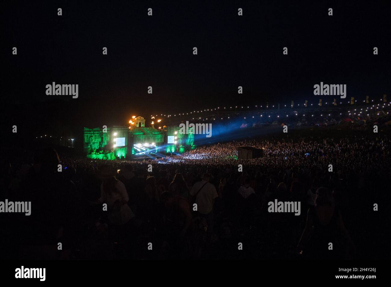 View of the Lion's Den stage and the crowd at Boomtown Fair on August