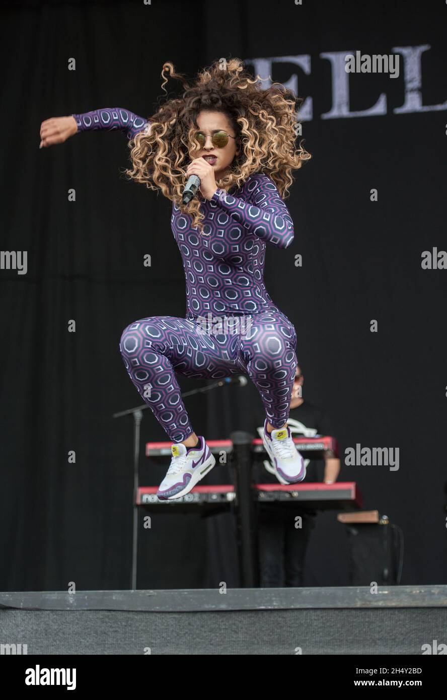 Ella Eyre performs live on stage on day 1 of V Festival on August 22 2015 at Weston Park, Staffordshire, UK Stock Photo