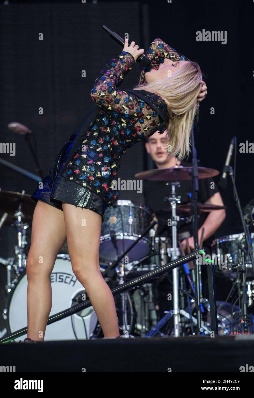 Ellie Goulding live on stage on day 1 of V Festival on August 22 2015 at Weston Park, Staffordshire, UK Stock Photo