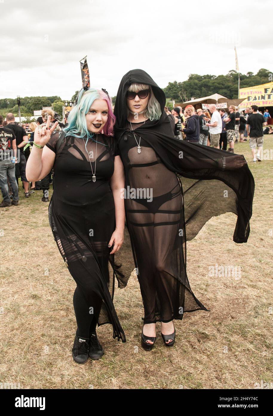 Heavy metal fans having fun at Bloodstock festival on August 13 2016 at  Catton Hall, United Kingdom Stock Photo - Alamy