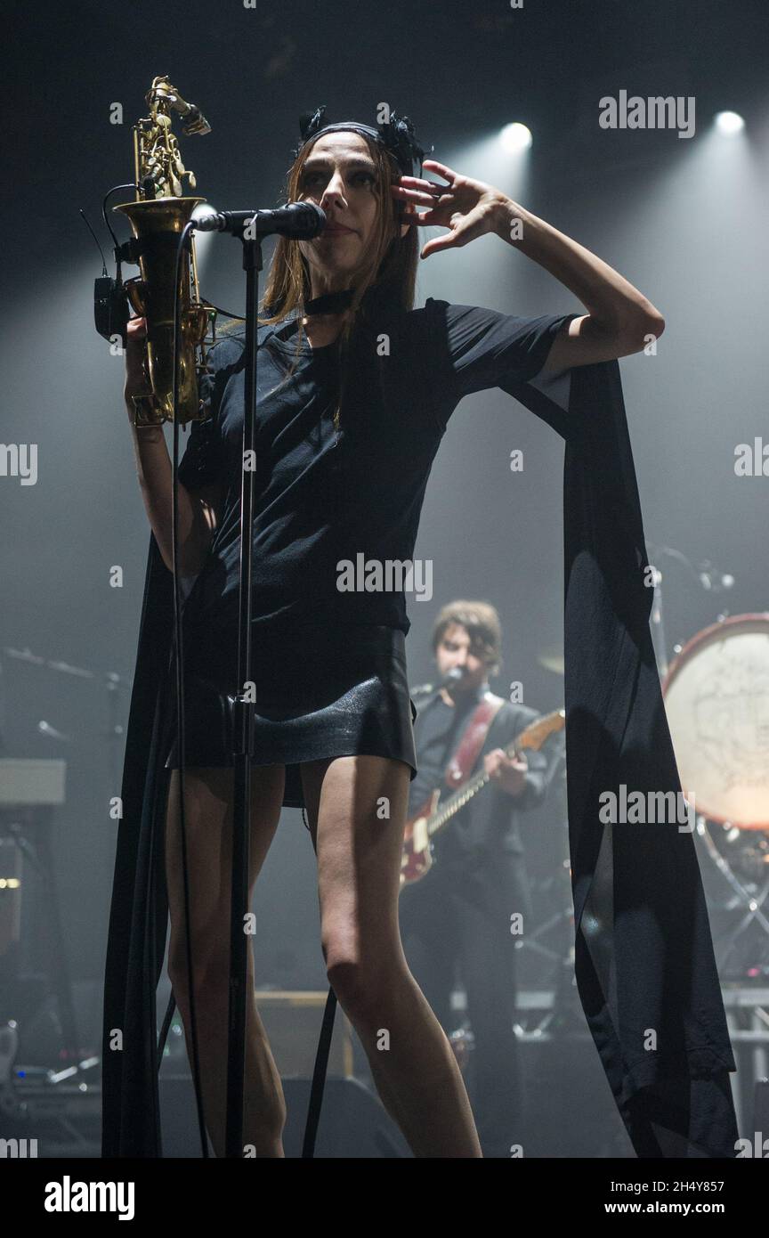 PJ Harvey performing live at the Victoria Warehouse in Manchester, UK. Picture date: Thursday 03 November, 2016. Photo credit: Katja Ogrin/ EMPICS Entertainment. Stock Photo