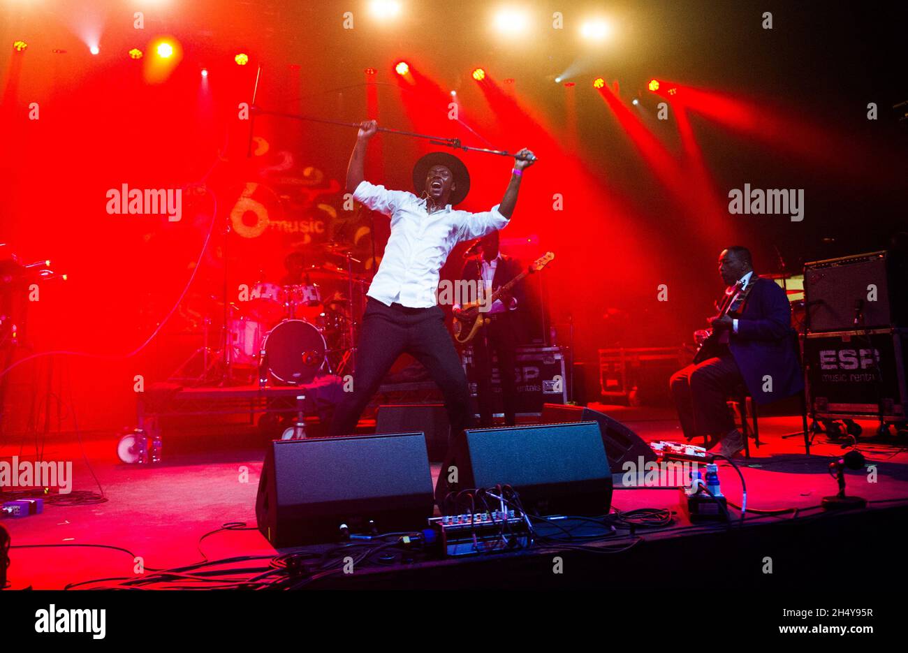 Baloji performing live on stage during 6Music Festival at Tramway in Glasgow, UK. Picture date: Sunday 26 March, 2017. Photo credit: Katja Ogrin/ EMPICS Entertainment. Stock Photo