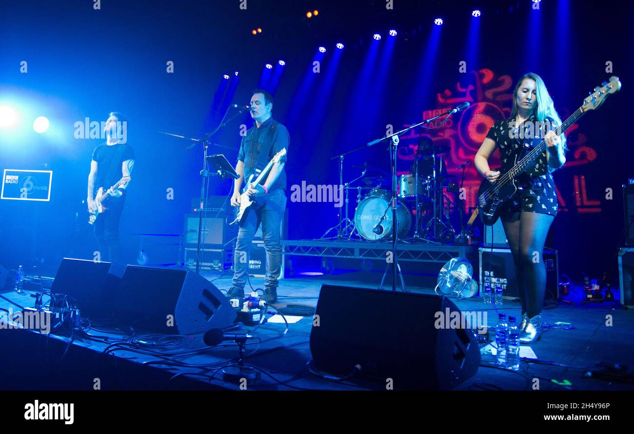 David Gedge, Marcus Kain, Danielle Wadey and Charles Layton of The Wedding Present performing live on stage during 6Music Festival at Tramway in Glasgow, UK. Picture date: Sunday 26 March, 2017. Photo credit: Katja Ogrin/ EMPICS Entertainment. Stock Photo