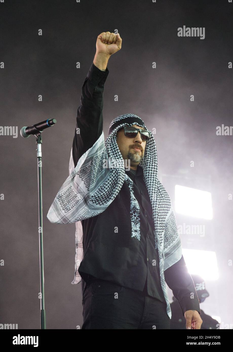 B Real Of Prophets Of Rage Performing Live On Stage On Day 1 Of.