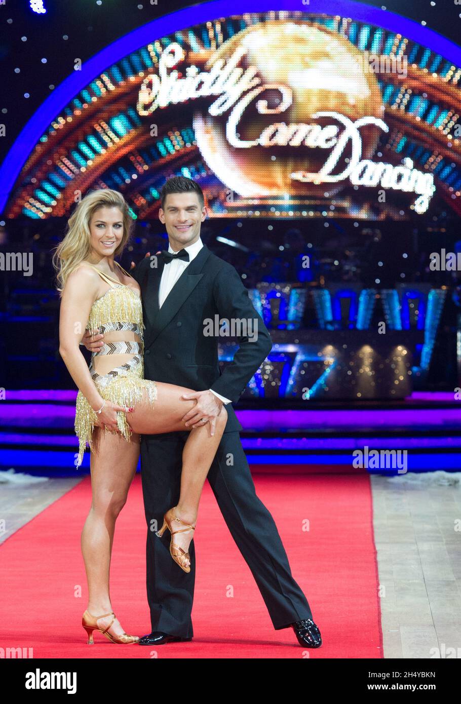 Gemma Atkinson and Aljaz Skorjanec posing during photocall before the opening night of Strictly Come Dancing Tour 2018 at Arena Birmingham in Birmingham, UK. Picture date: Thursday 18 January, 2018. Photo credit: Katja Ogrin/ EMPICS Entertainment. Stock Photo