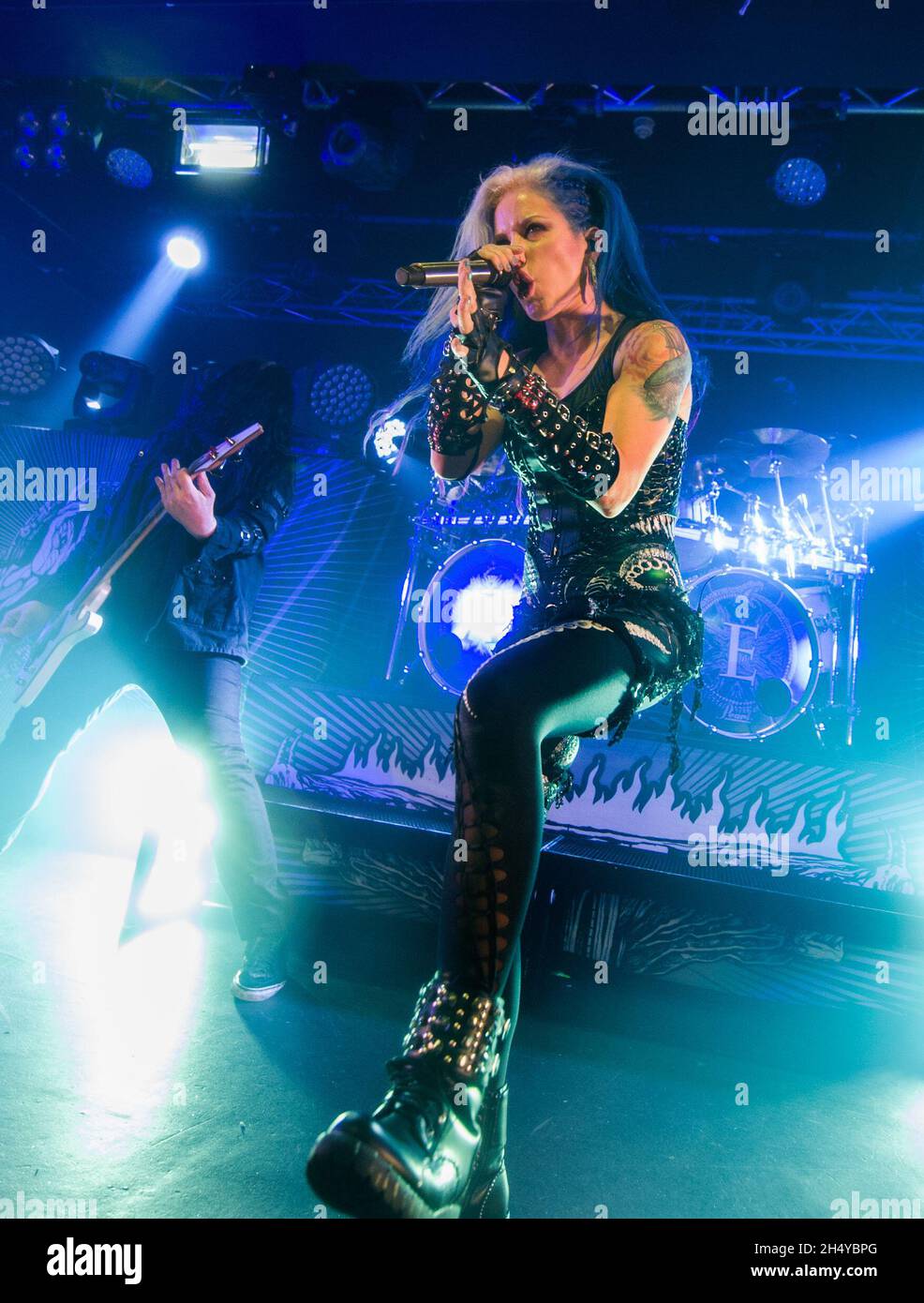 Alissa White-Gluz of Arch Enemy performs on stage at Rock City in Nottingham, UK. Picture date: Saturday 10 February, 2018. Photo credit: Katja Ogrin/ EMPICS Entertainment. Stock Photo