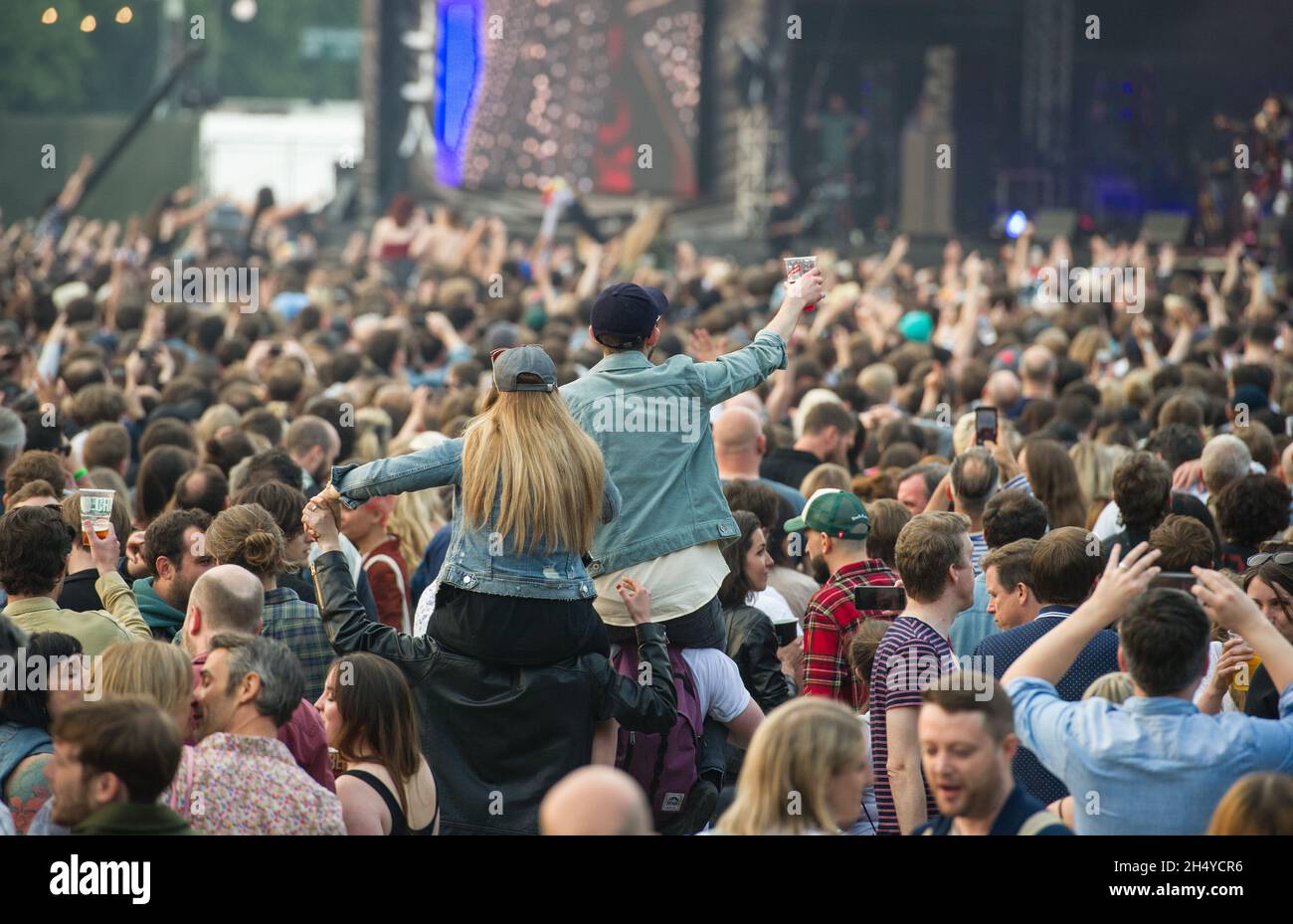 Crowd during Yeah Yeah Yeahs performance on stage on day 1 of All