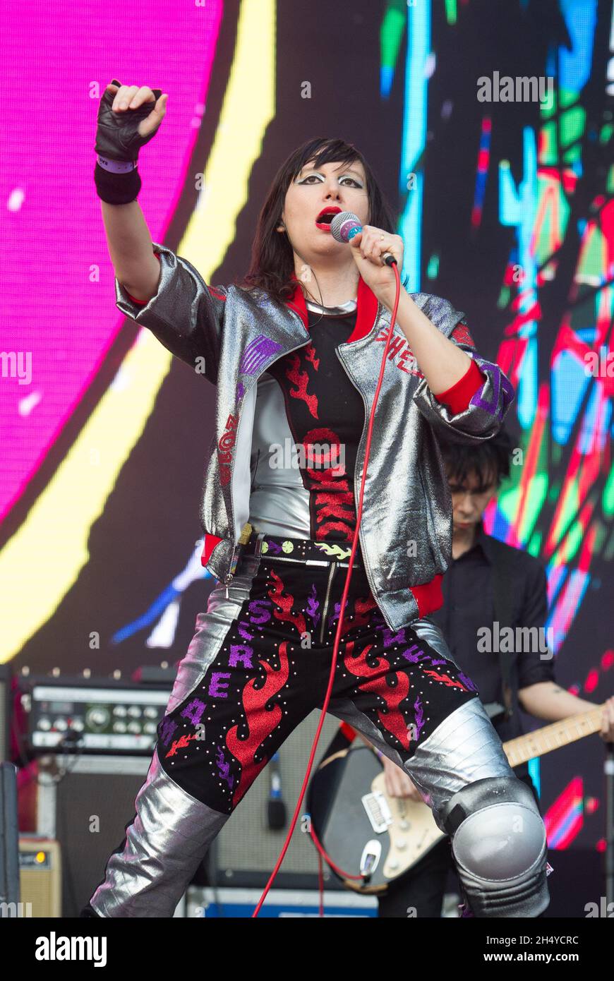 Karen O of Yeah Yeah Yeahs performs on stage on day 1 of All Points