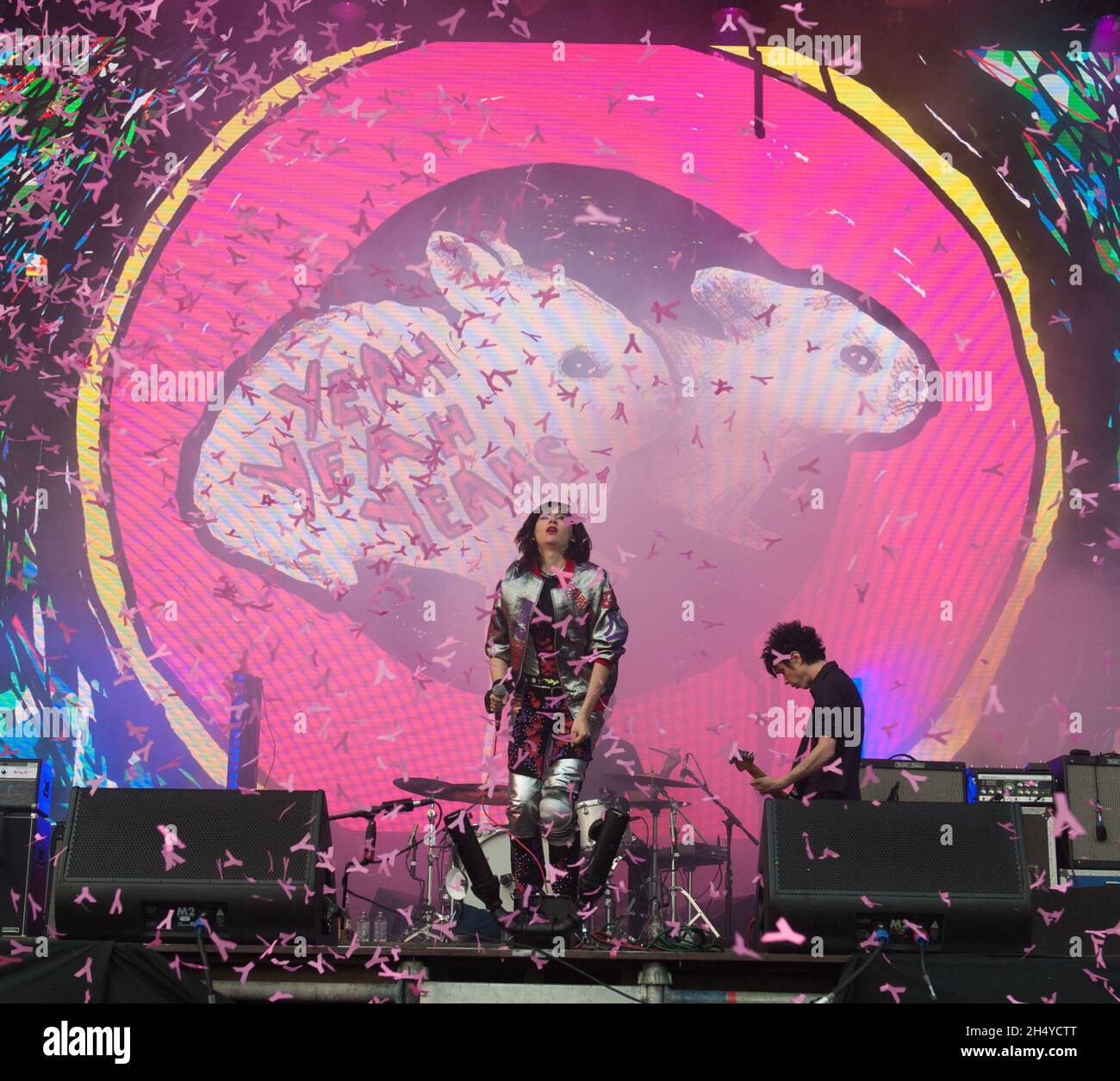 Karen O of Yeah Yeah Yeahs performs on stage on day 1 of All Points