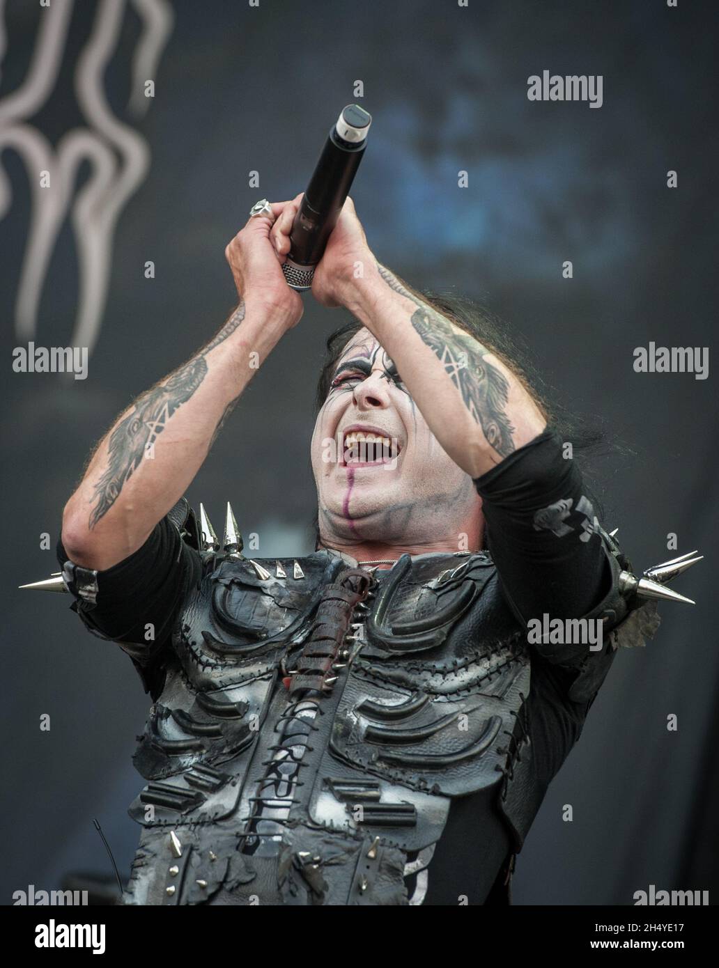 Dani Filth of the British band Cradle of Filth performs live on stage on day 3 of Download Festival at Donington Park on June 10, 2018 in Castle Donington, England. Picture date: Sunday 10 June, 2018. Photo credit: Katja Ogrin/ EMPICS Entertainment. Stock Photo