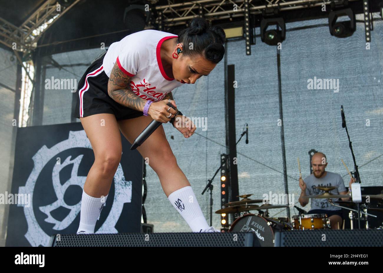 Tatiana Shmayluk of Jinjer performs live on day two of Amplified ...