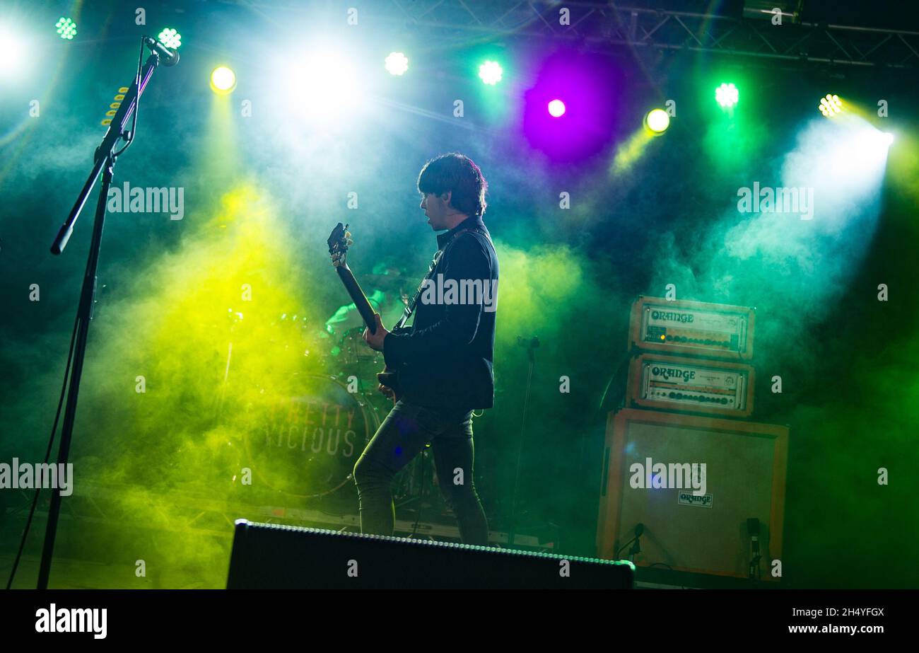 Leeds Pretty Pretty Vicious performs on stage on day 3 of Leeds Festival in Bramham ...