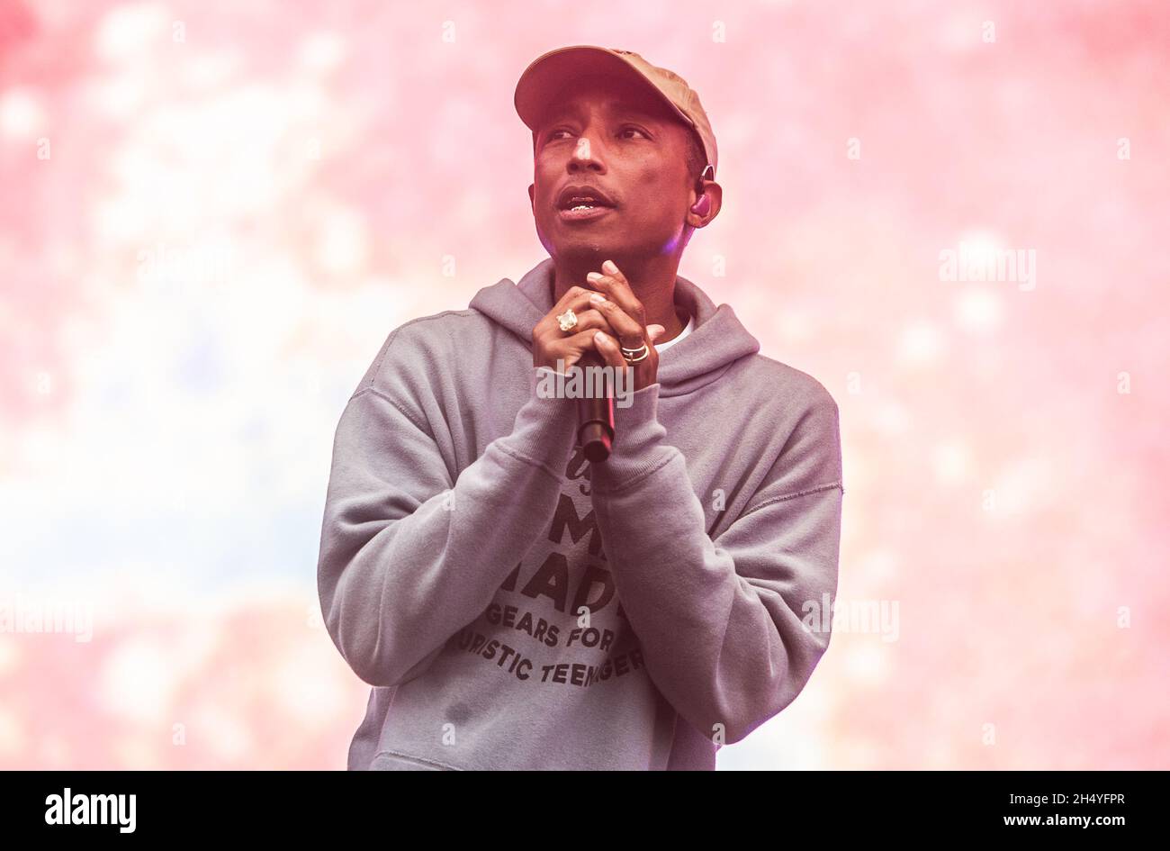 Pharrell Williams of N.E.R.D. performs on stage on day 3 of Leeds Festival on 26 August, 2018 at Bramham Park Leeds, England. Picture date: Sunday 26 August, 2018. Photo credit: Katja Ogrin/ EMPICS Entertainment. Stock Photo