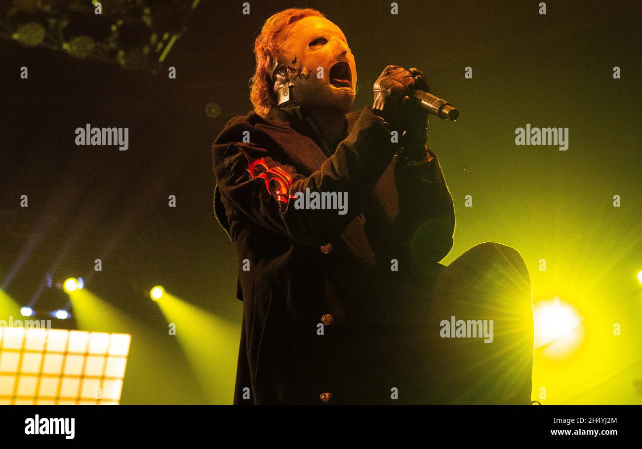 Corey Taylor of Slipknot performs on stage at Arena Birmingham during We Are Not Your Kind World Tour on 24 January 2020 in Birmingham, UK. Picture date: Friday 24 January 2020. Photo credit: Katja Ogrin/EMPICS Entertainment. EDITORIAL USE ONLY Stock Photo