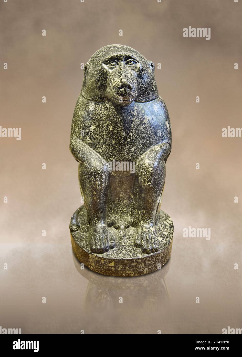 Ptolemaic statue of a baboon probably Thoth or Thot, 330-30 BC, diorite, Villa Albani Rome. Louvre Museum N 4128 or MR33. Height: 45.5 cm; Width: 25.5 Stock Photo