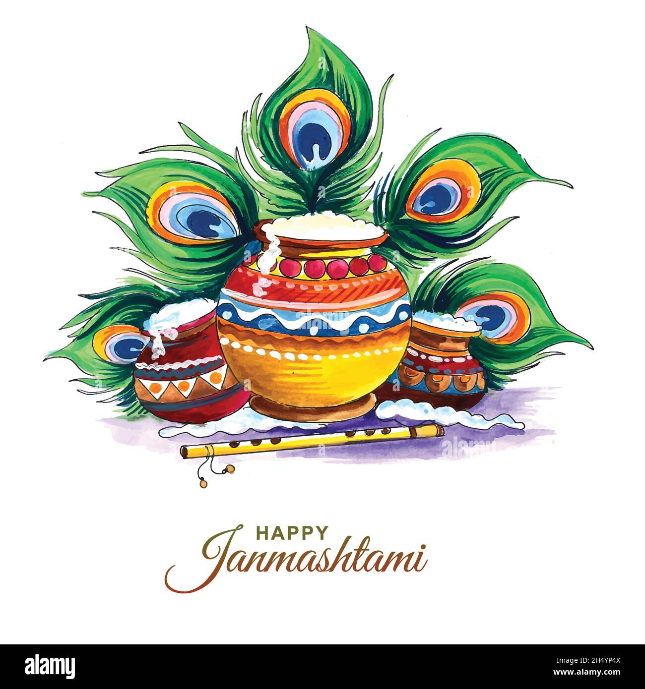 Happy janmashtami festival background Stock Vector Image & Art - Alamy