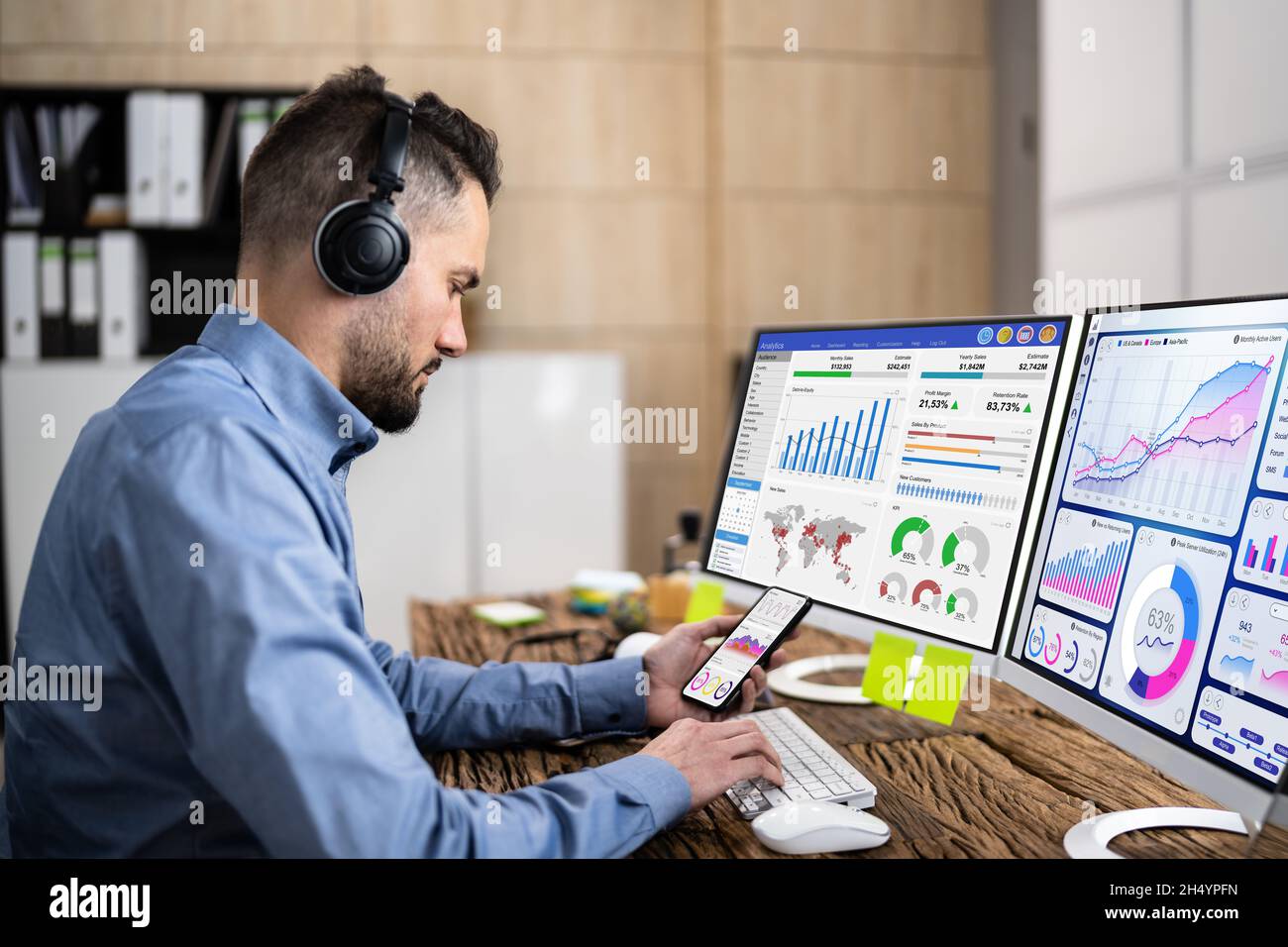 Business Data Analytics Dashboard And KPI Performance Stock Photo