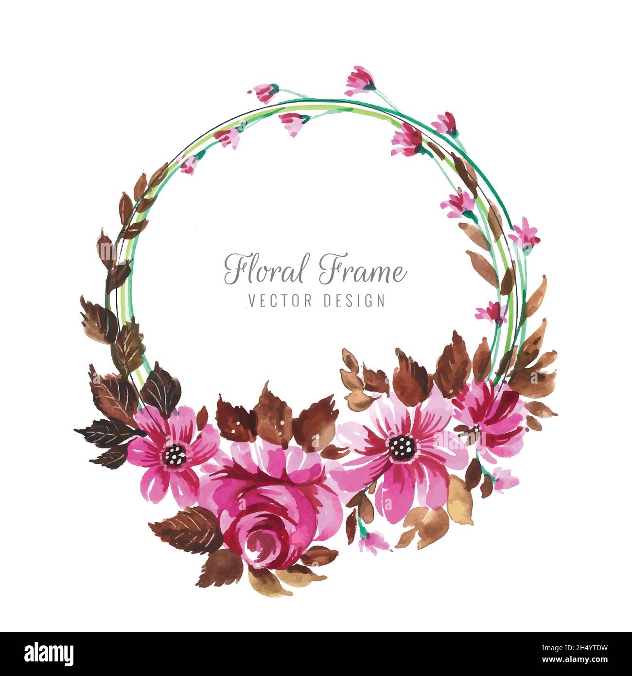 Decorative colorful flowers frame background Stock Vector Image & Art ...