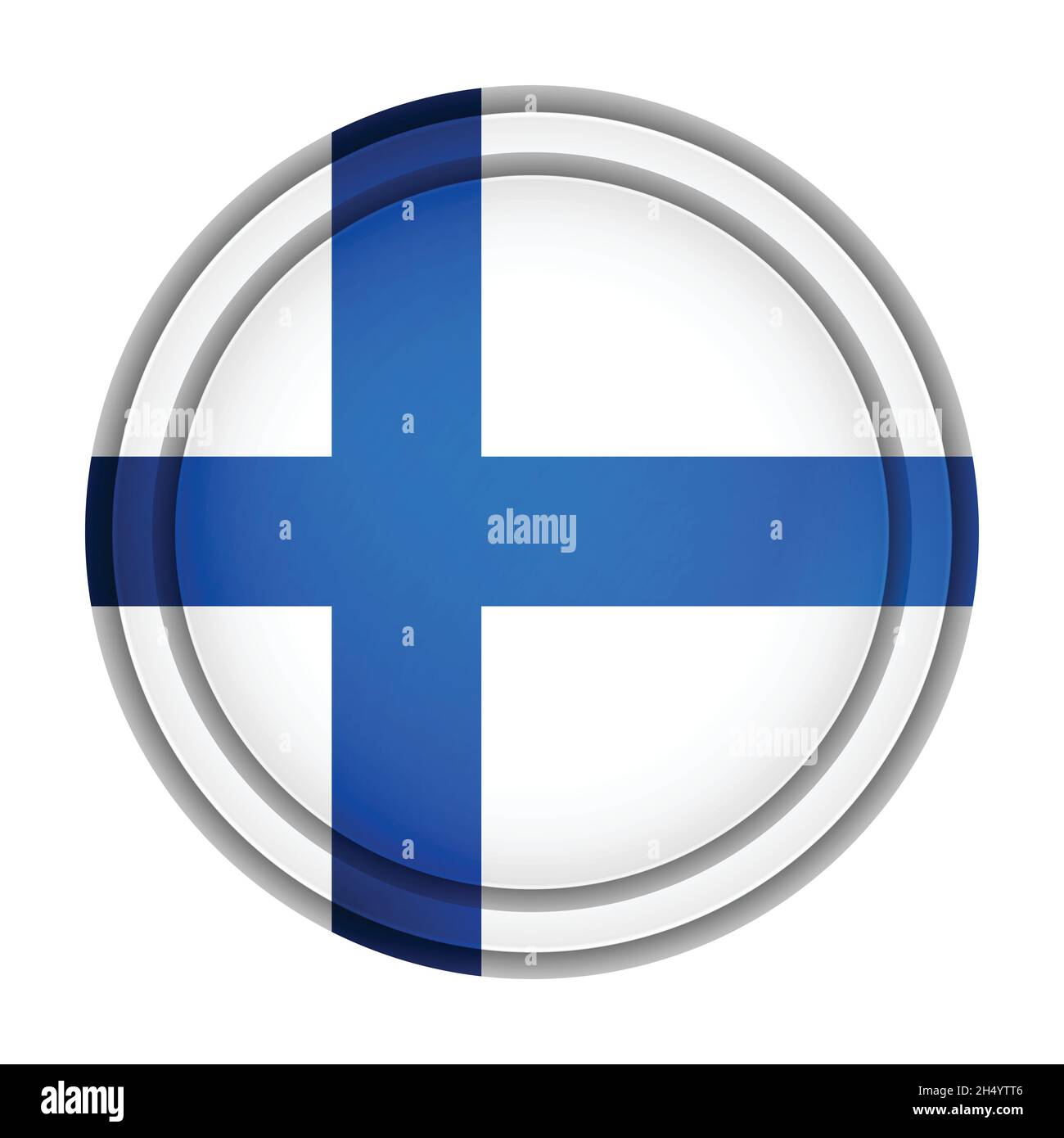 Glass light ball with flag of Finland. Round sphere, template icon