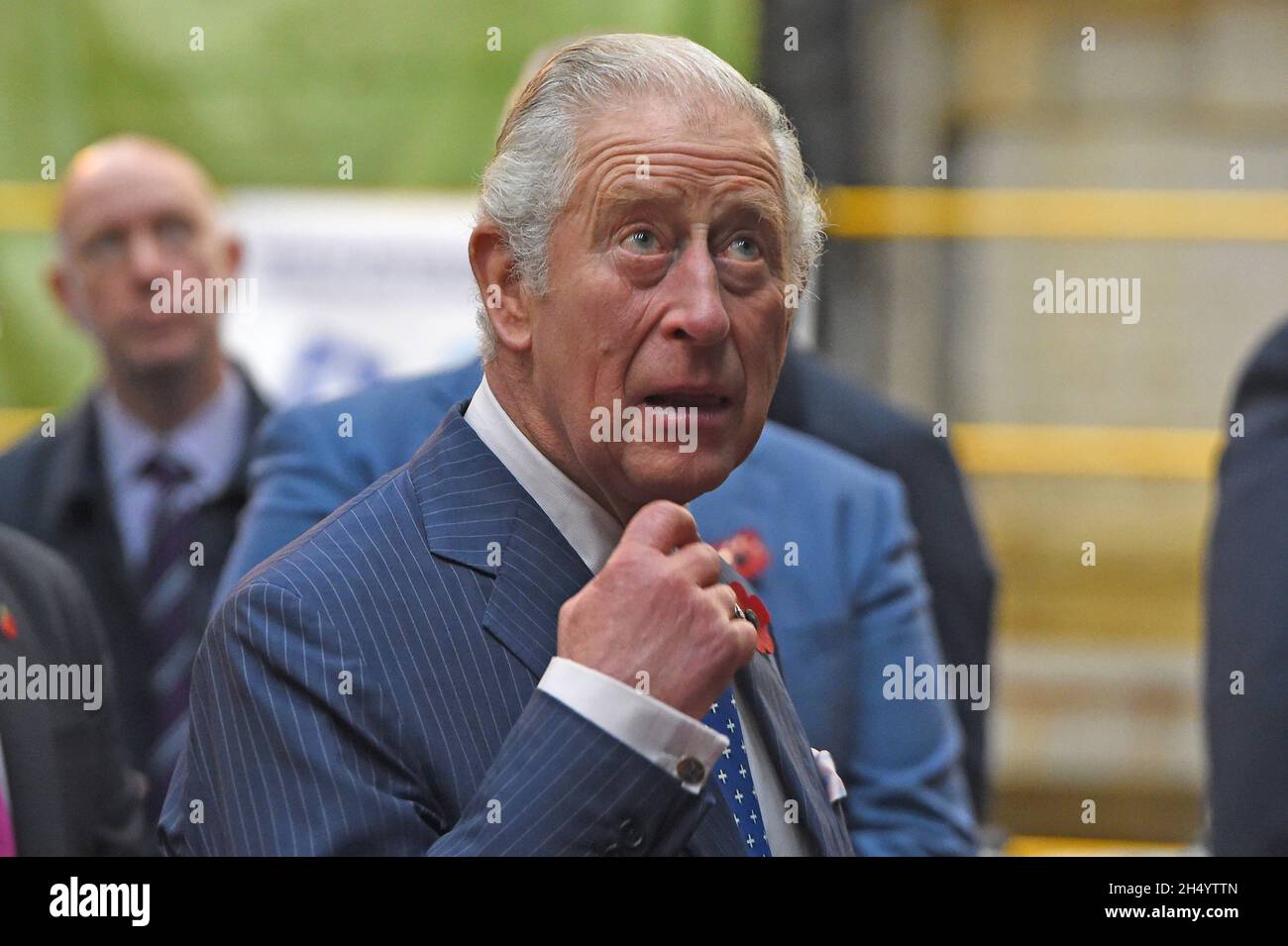 The Prince of Wales during a visit to CycloneCC technology at Carbon Clean, Doosan Babcock, Renfrew. Picture date: Friday November 5, 2021. Stock Photo