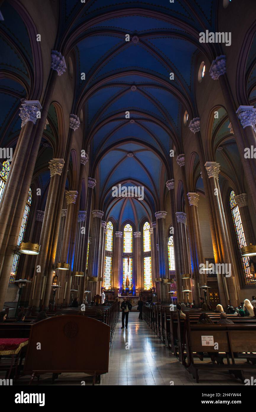 ISTANBUL, TURKEY - MARCH 18 2013: Interiors of Sent Antuan Kilisesi in