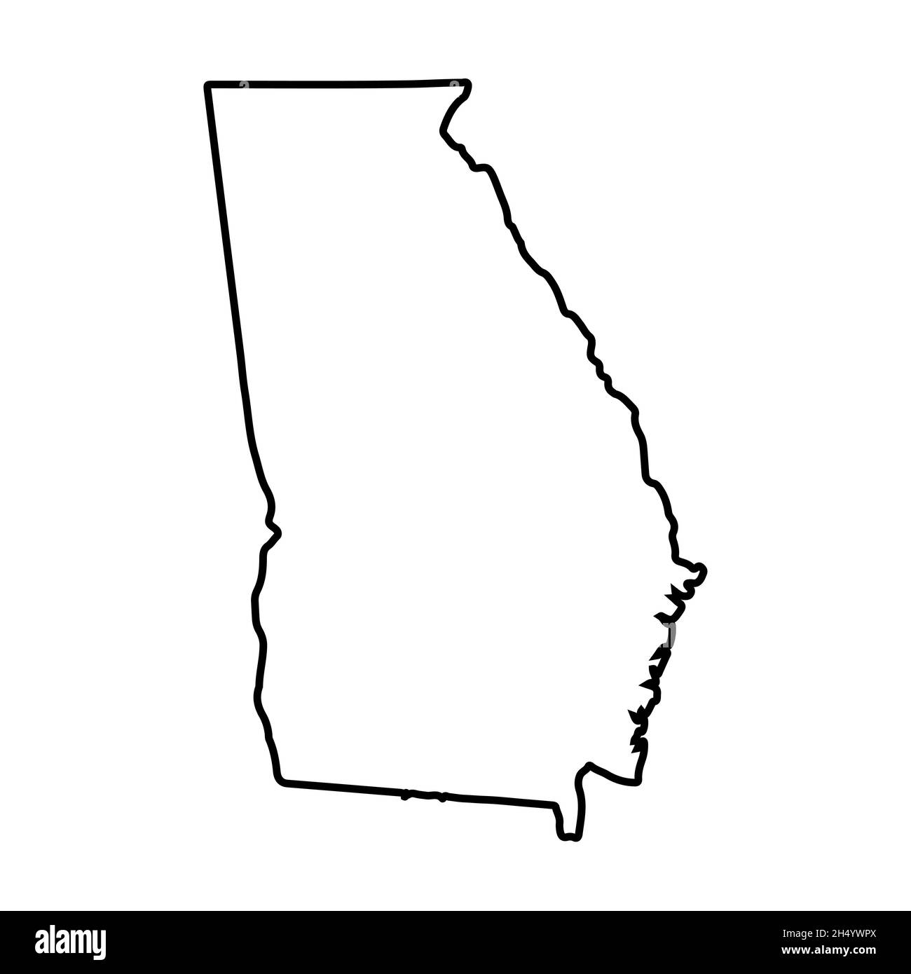 2D State of (USA) outline map on white background Stock Photo