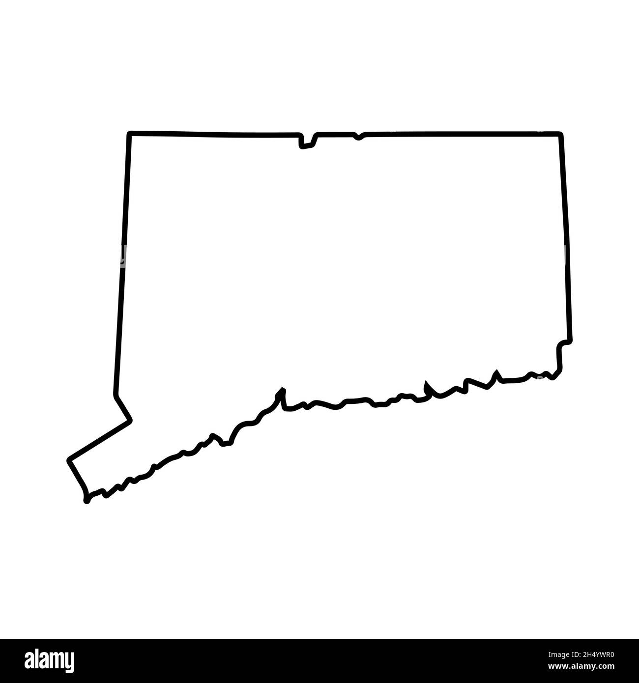 2D State of Connecticut outline map on white background Stock Photo - Alamy