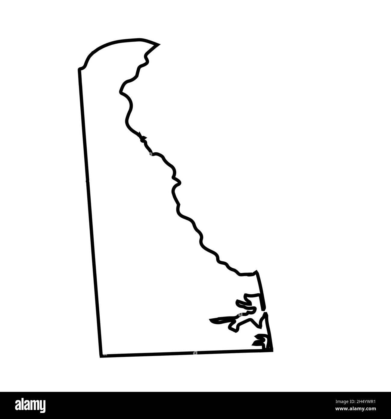 2D State of Delaware outline map on white background Stock Photo Alamy
