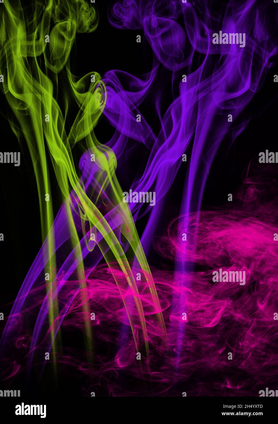 Smoke plume digital artwork design multi-coloured colored abstract ...