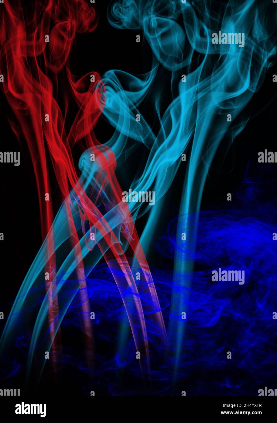 Smoke plume digital artwork design multi-coloured colored abstract ...