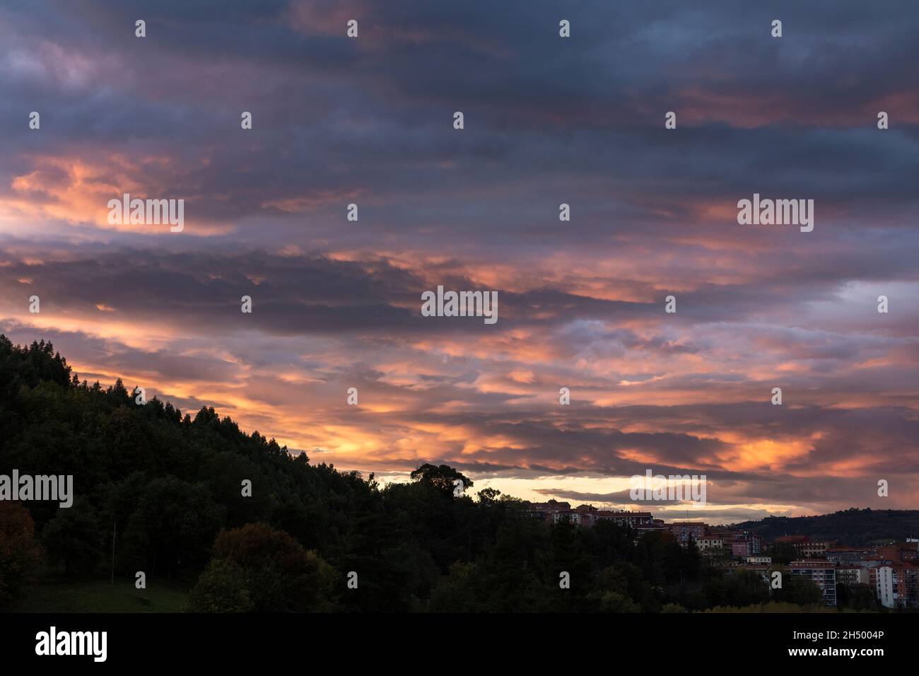 Basauri city in the Basque country at sunset Stock Photo - Alamy