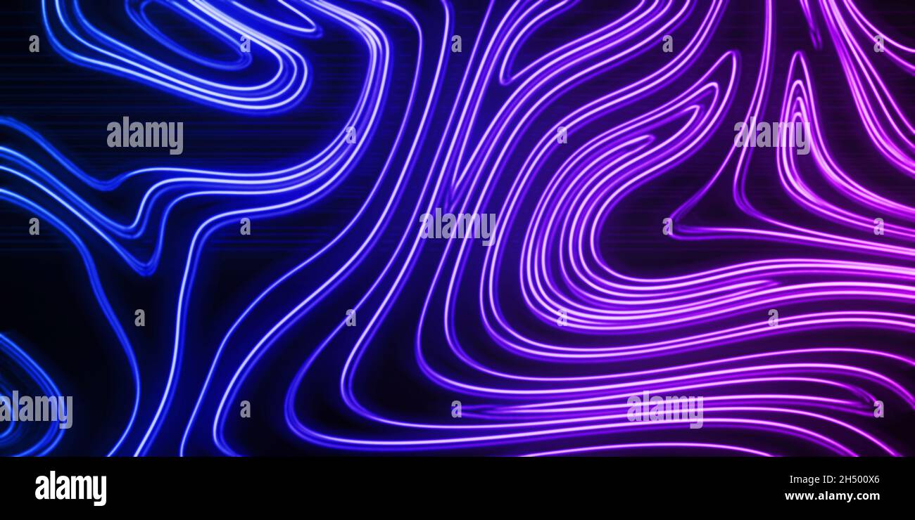 Neon Glow blue and purple lines on a dark background, Cyberpunk ...
