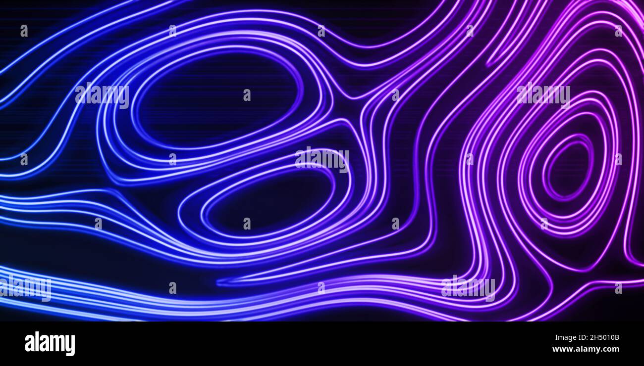 Neon Glow blue and purple lines on a dark background, Cyberpunk ...