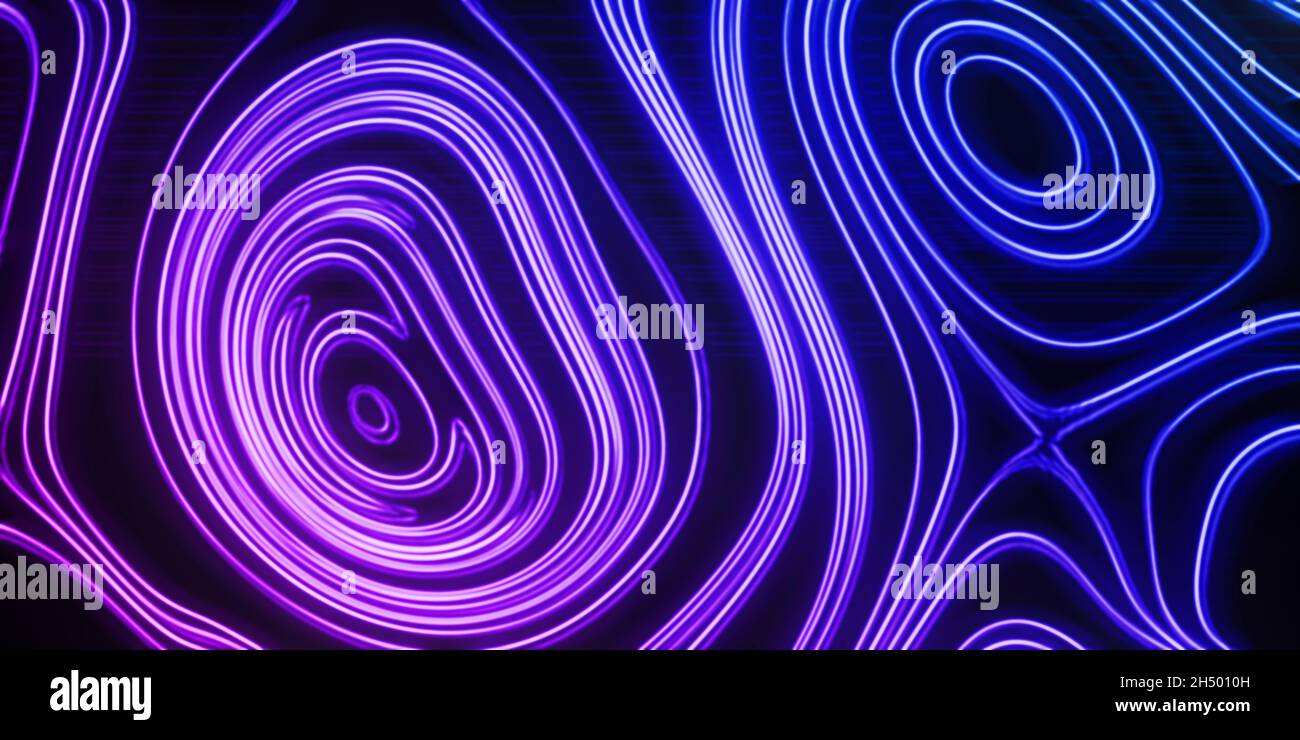 Neon Glow blue and purple lines on a dark background, Cyberpunk ...