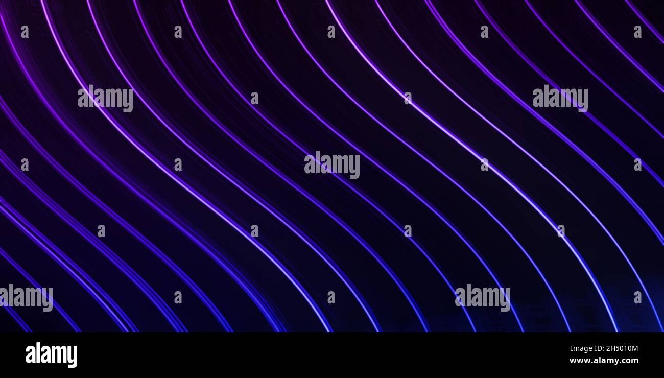 Neon Glow blue and purple lines on a dark background, Cyberpunk ...