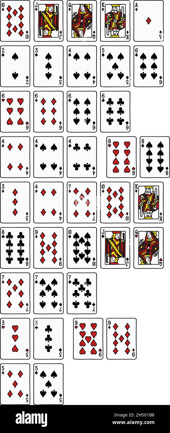 Hand funny drawing of a rankinng hands of poker Stock Vector Image ...