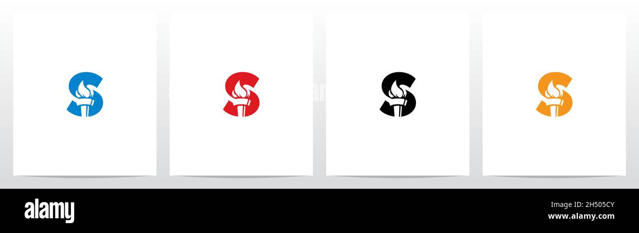 Fire Torch On Letter Logo Design S Stock Vector
