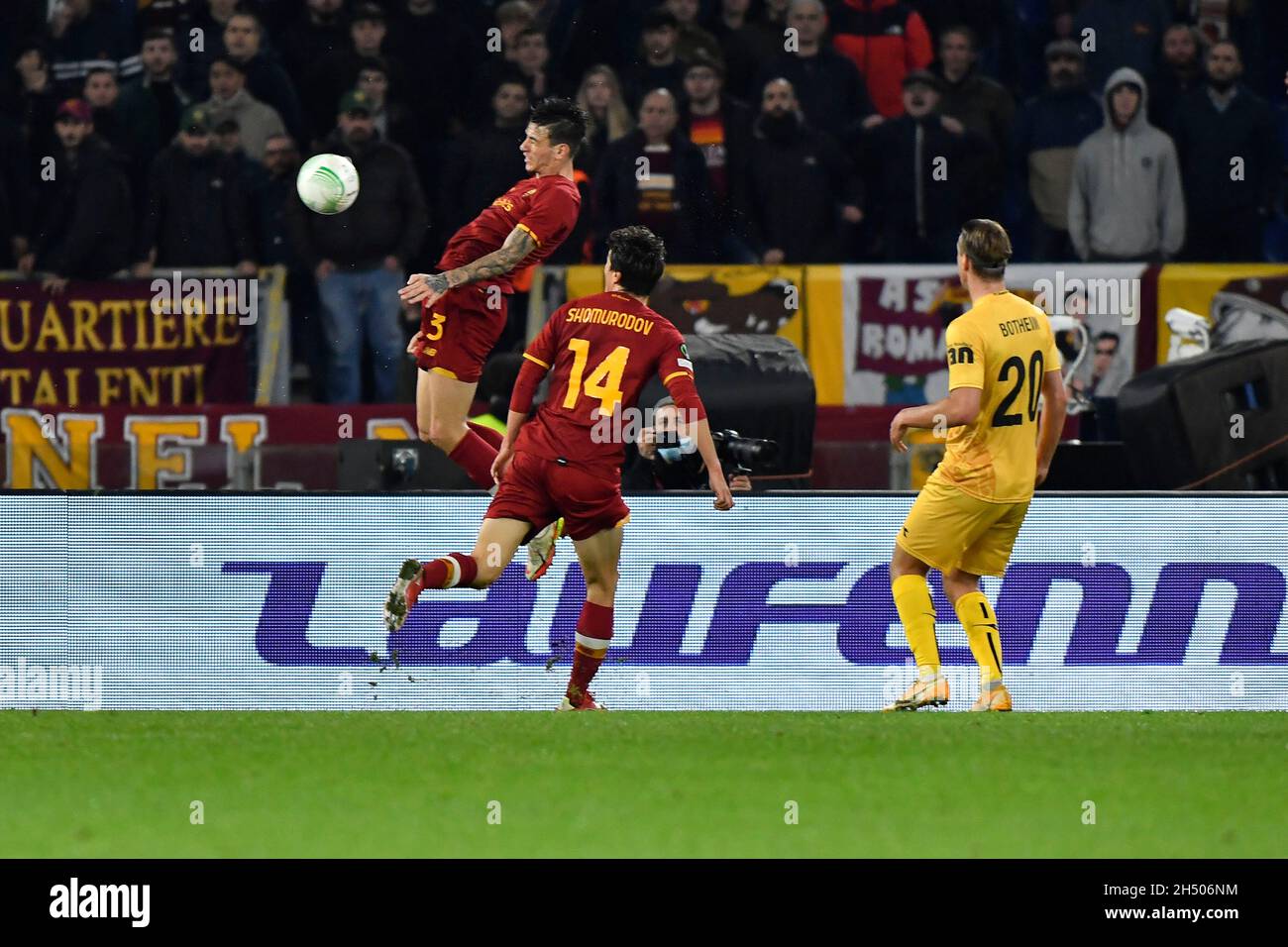 Roger Ibanez of A.S. Roma in action during the UEFA Europa Conference ...