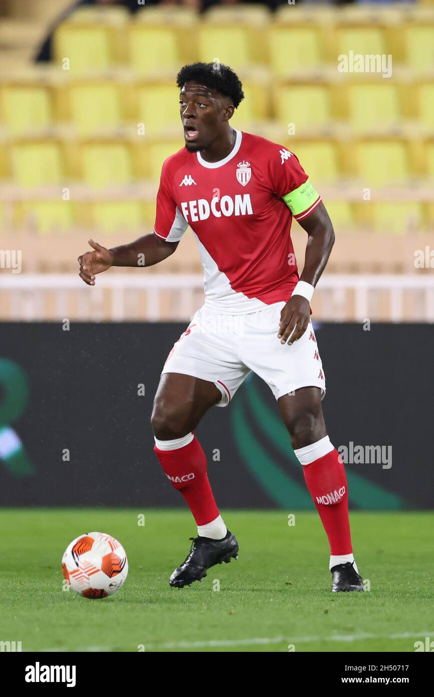 Monaco, Monaco, 4th November 2021. Axel Disasi of AS Monaco during the UEFA Europa League match at Stade Louis II, Monaco. Picture credit should read: Jonathan Moscrop / Sportimage Stock Photo