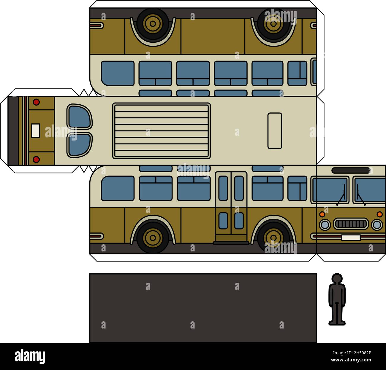 Paper model of a vintage yellow and cream bus Stock Vector Image & Art ...