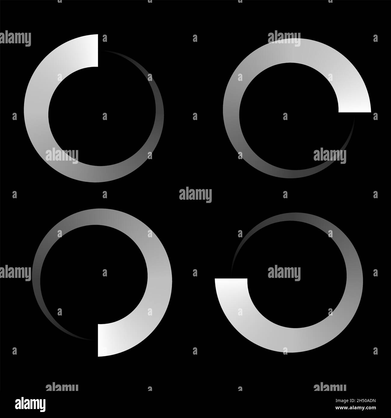 Progress, steps, phases indicator. Preloader, buffer shape. Circle ...