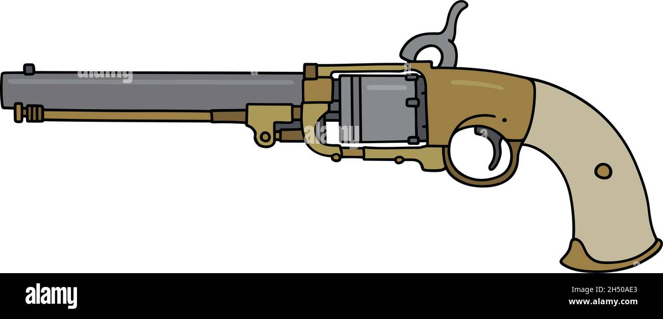Hand drawing of a vintage revolver Stock Vector Image & Art Alamy