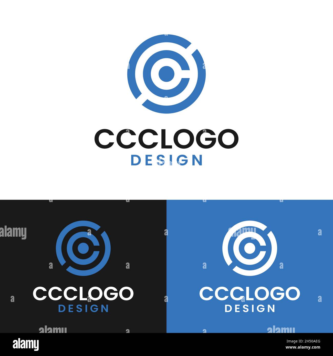 Initial Letter CCC Circle Simple Elegant Minimalist Unique Retro Vintage Logo Design. Stock Vector