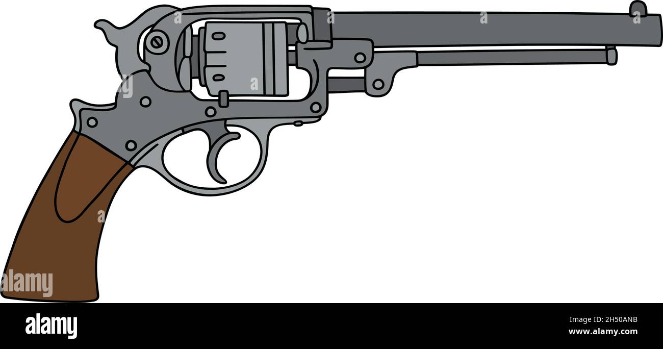 Hand drawing of a classic revolver Stock Vector Image & Art - Alamy