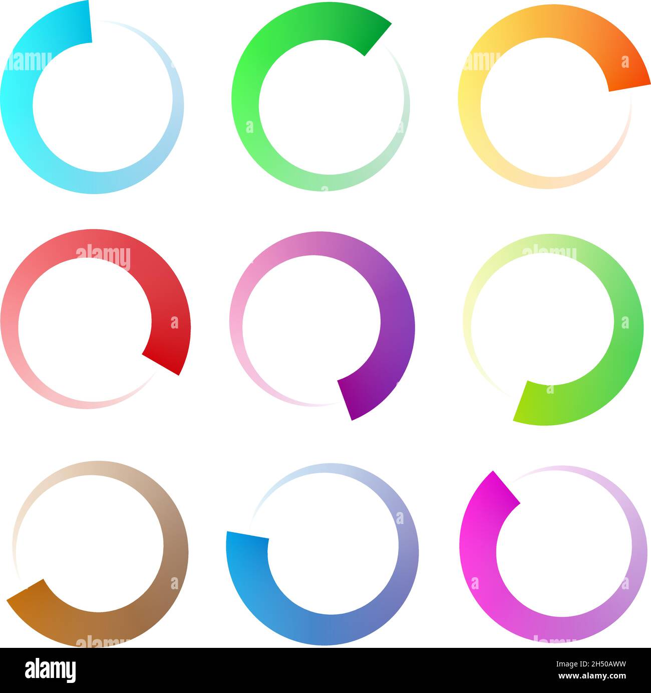 Progress, steps, phases indicator. Preloader, buffer shape. Circle ...