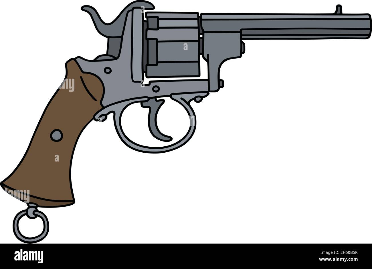 Hand drawing of a vintage revolver Stock Vector Image & Art - Alamy
