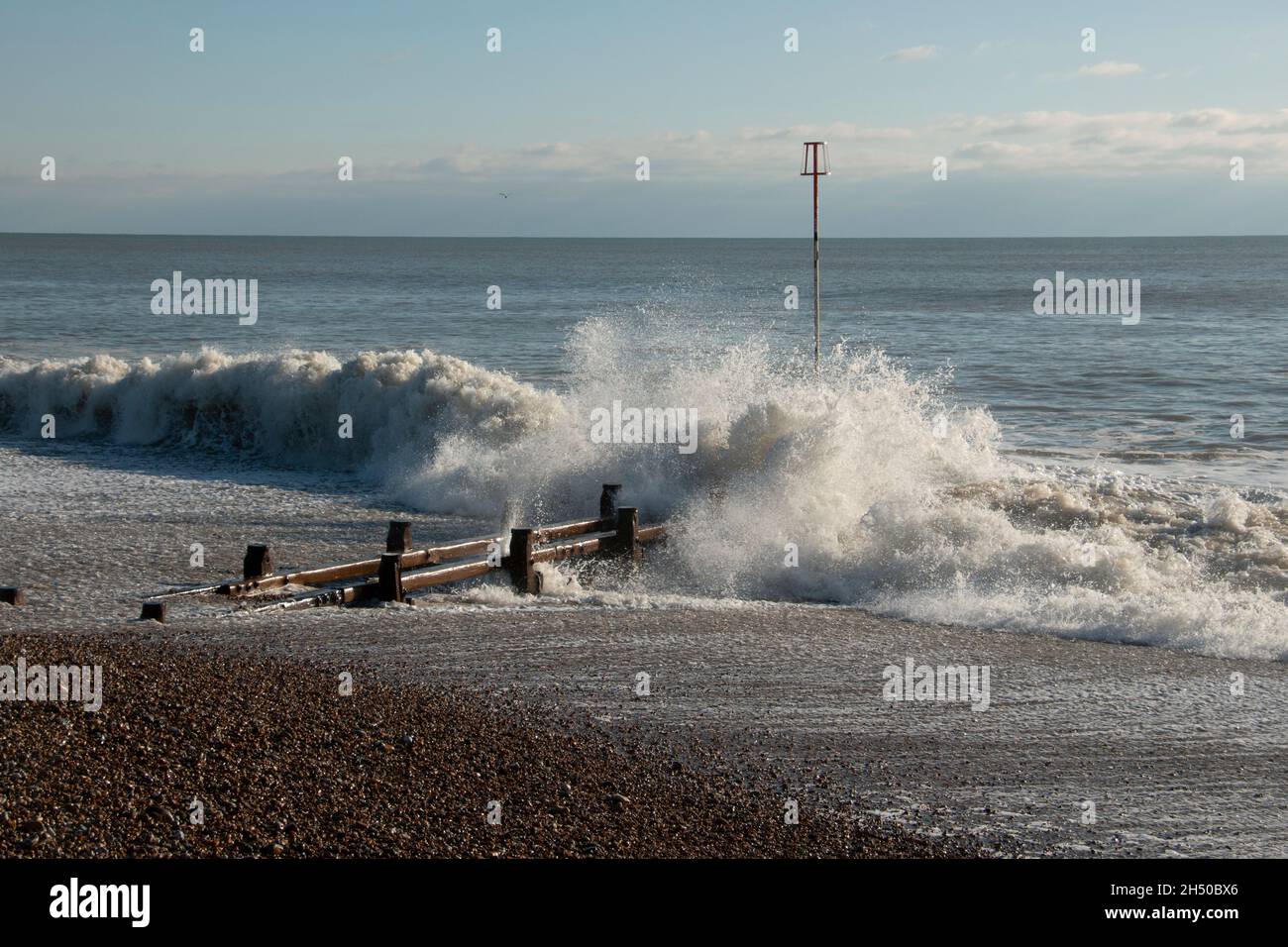 Rough Water On The Beach Stock Photo Alamy