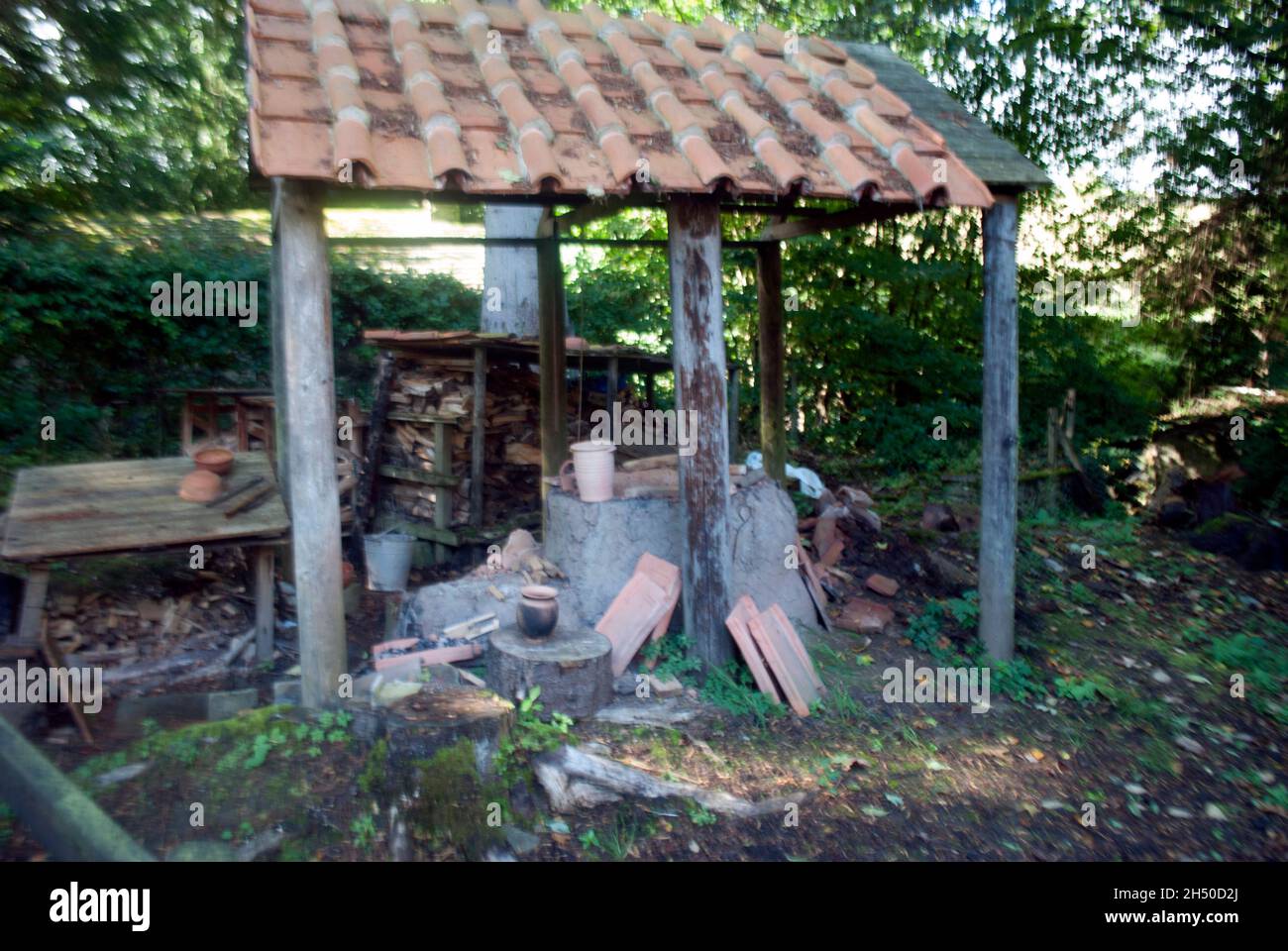 Roman pottery kiln at Vindolanda Fort and museum, Bardon Mill, Hexham