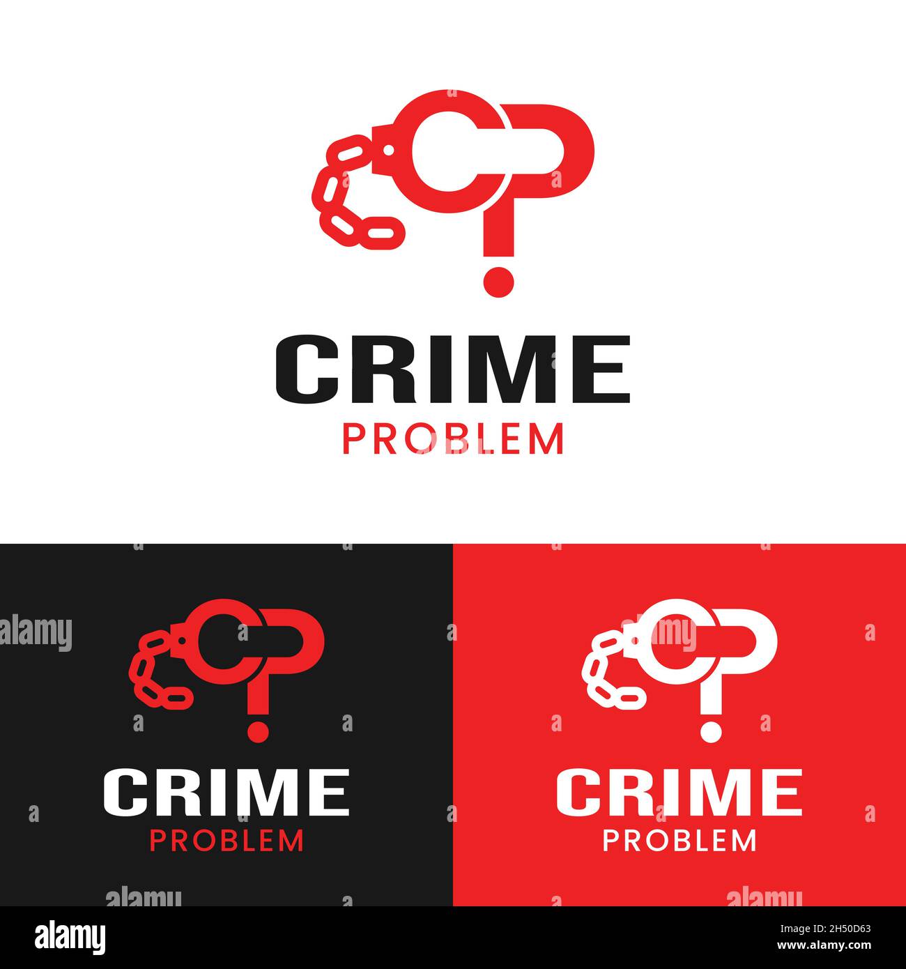 Letter Initial Cp For Crime Problem In Red Color Logo Design Template The Letter C Forms Handcuffs And The Letter P Forms A Question Mark Stock Vector Image Art Alamy
