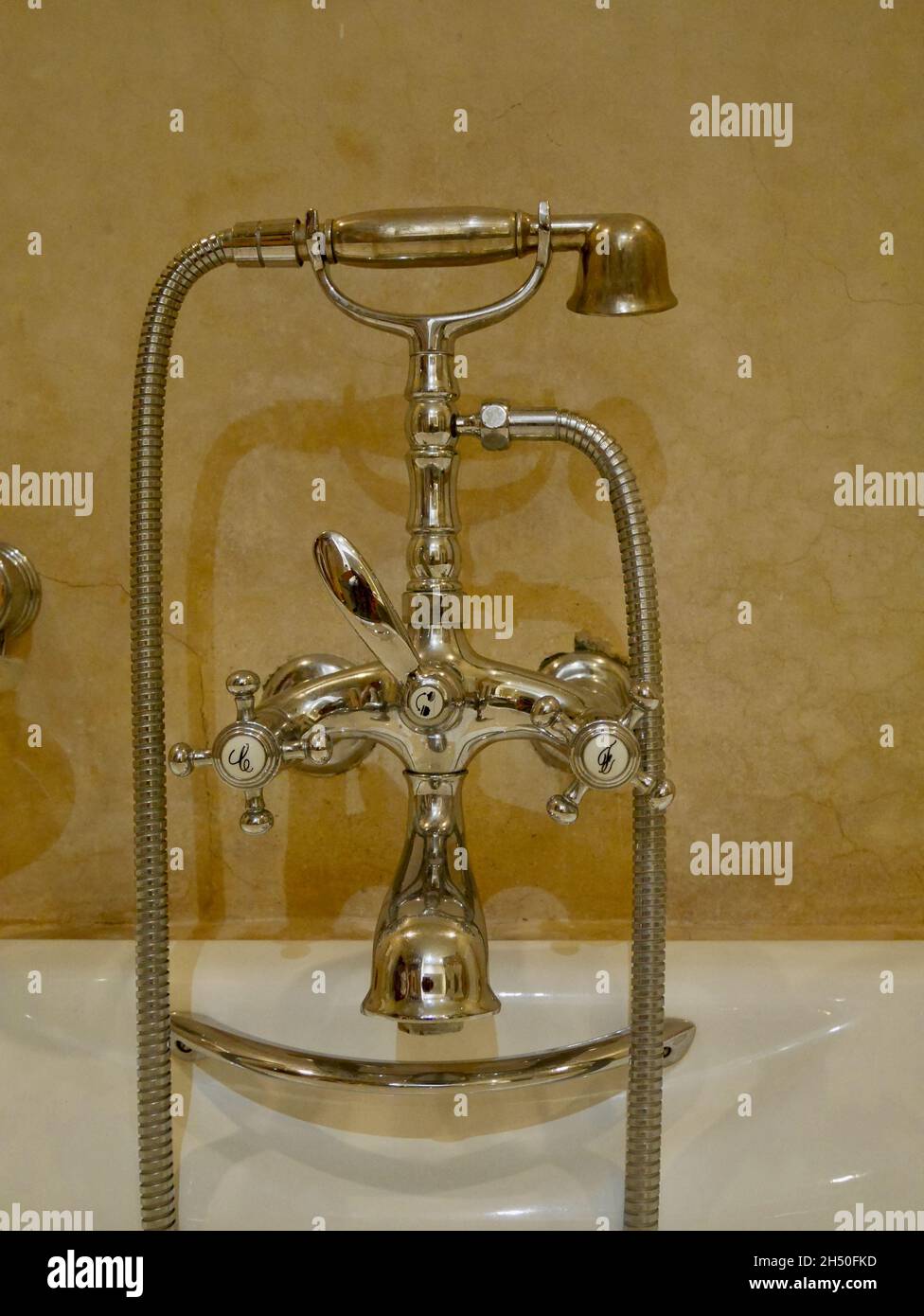 Vertical close up of vintage bath fittings Stock Photo Alamy